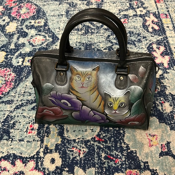 Anuschka Handbags - Anuschka Two Cat Satchel purse handpainted